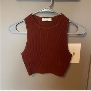 Aritzia Babaton Sculpt Knit Racer Tank in Burgundy